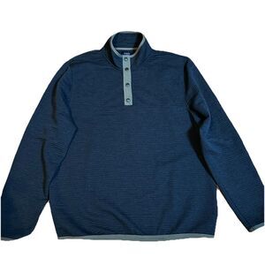 J Crew Authentic Fleece Sweater Henley Men’s Large Performance Pullover Green Bl